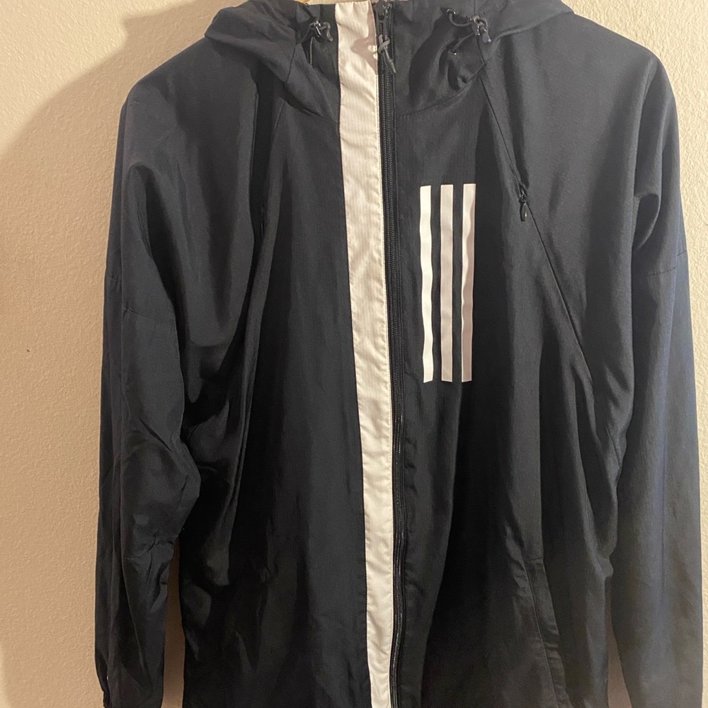 adidas Black and White Windbreaker Jacket